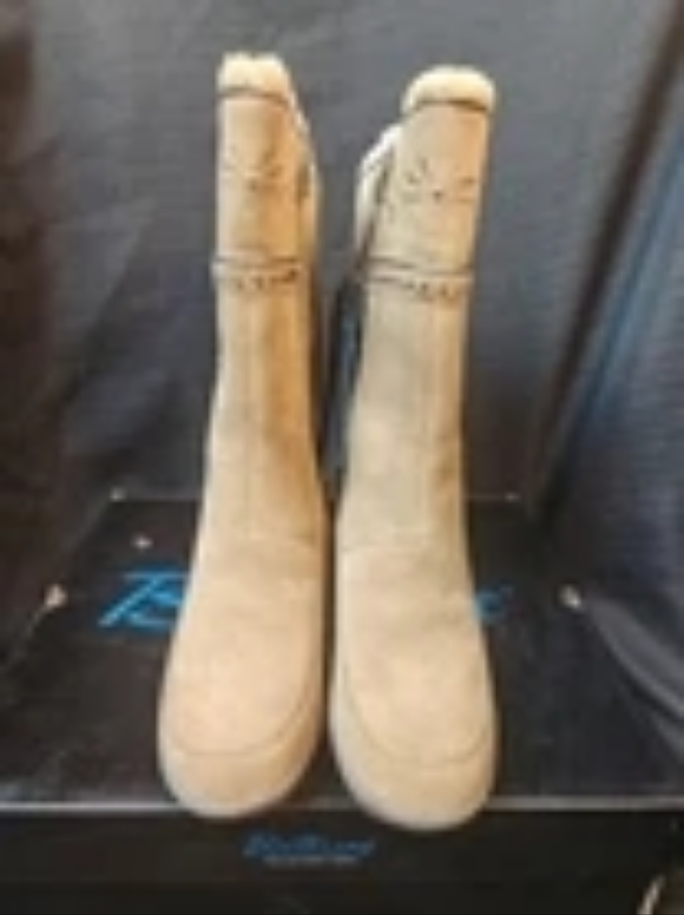 Brilliant Women Sz 6 Honey Brown/Tan Suede Faux Fur Waterproof 1/2 Calf Boot NIB - Picture 16 of 16